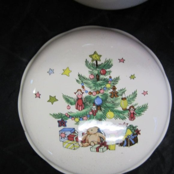 80'S NIKKO CHRISTMASTIME COVERED BON-BON DISH WITH LID CHRISTMAS TREE MOTIF $ea - Picture 4 of 9